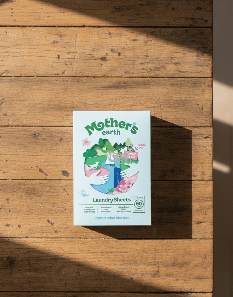 Mother's Earth wasstrips doos op houten vloer